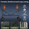 Utility Collapsible Wagon with All-Terrain Wheels, Drink Holders & Adjustable Handle, 220 LBS Portable Grocery Wagon for Shopping, Camping, Garden - 4 of 4