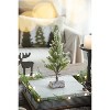 Dexmalle 13.5" christmas PVC Tree On Wood Base With Snow Set of 2 - 4 of 4