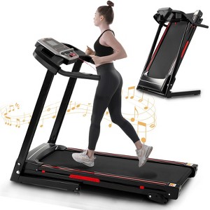 HFYee Walking Pad Treadmill with Incline 330 LB Capacity with Armrest Control, Pulse Monitor, LED Display, 3-in-1 Foldable Treadmill for Home - 1 of 4