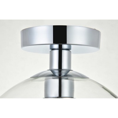 Baxter Chrome Flush Mount with Clear Glass Shade