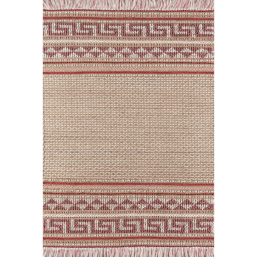 Photos - Area Rug Momeni 8'x10' Esme Thread Striped Handwoven  Pink: Geometric Wool & Jute, Low Pile, Indoor Rectangle Rug 