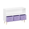 Kumasinova Kids Bookshelf with 3 Collapsible Fabric Drawers, Children's Book Display, Toy Storage Cabinet Organizer,Safety-Buckled Storage Bookcase - 2 of 4