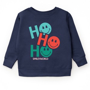SmileyWorld Ho Ho Ho Stacked - Toddler Graphic Sweatshirt and Youth Graphic Sweatshirt - 1 of 2