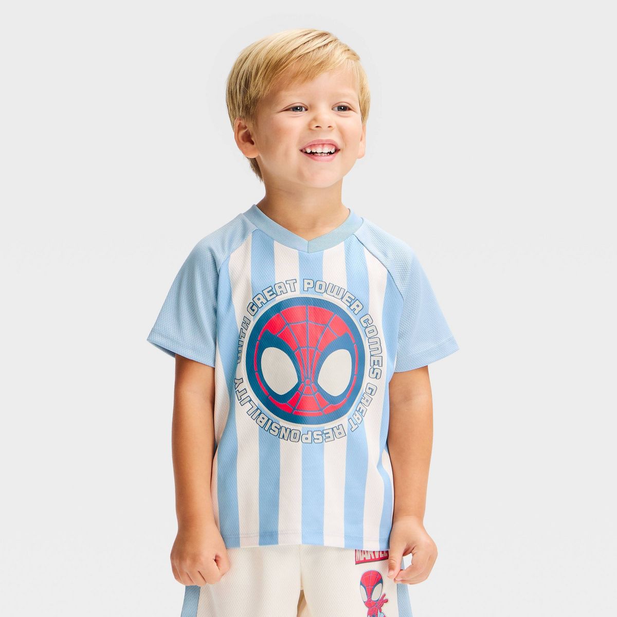 Toddler Boys' 2pc Disney Spidey Soccer Jersey and Short Set - Blue/White - thumbnail 3