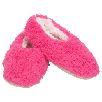 Elanze Designs Hot Pink Two Tone Womens Plush Lined Cozy Non Slip Indoor Soft Slippers - Medium