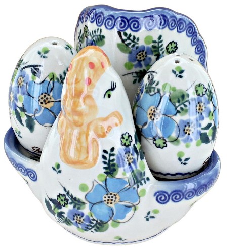 Blue Rose Polish Pottery Claire Hen Salt & Pepper Shakers : Target