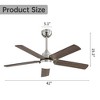 SKRAN 42"Ceiling Fan, 5 Dual Finish Blades, Reversible DC Motor, Remote Control, LED Light, Tri Mounting Options for bed Room,living room,Nickel - 3 of 4