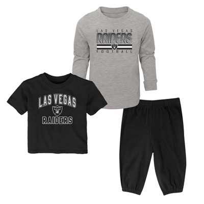 NFL Las Vegas Raiders Toddler Boys' 3pk Coordinate Set - 4T