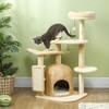 PawHut 44" Cat Tree, Cat Tower for Indoor Cats with Sisal Scratching Posts, Cat Condo, Hammock, Cat Bed, Platforms, Toy Balls, Cat Activity Center - 3 of 4