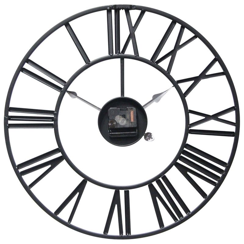 18&#34; Tower Wall Clock Matte Black - Infinity Instruments, 3 of 8