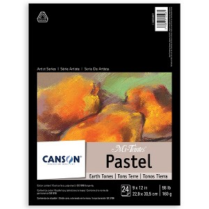 Canson Artist Series Mi-Teintes Pastel Pad, Earth Tones, Foldover Binding, 24 Sheet, 9x12 inch, 1 Count - 1 of 4