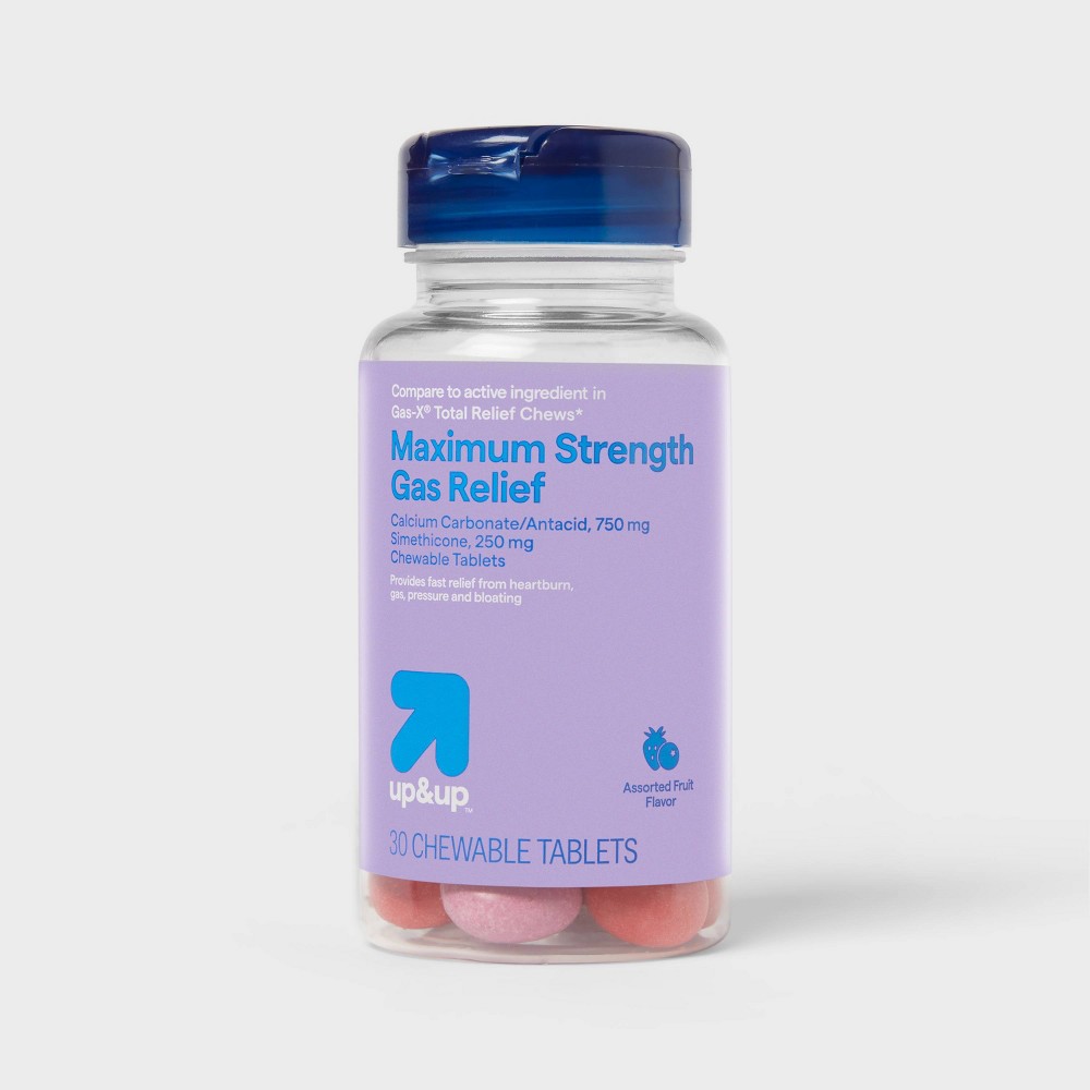 Gas Relief Max Strength 250mg Chews - Mixed Berry - up&up™