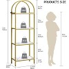 Bookshelf 4 Tier,Arched Display Racks,Tall Shelf for CDs/Books, Modern Storage Rack Shelf Large Wood Book Shelf for Bedroom, Living Room, Home Office - 2 of 4