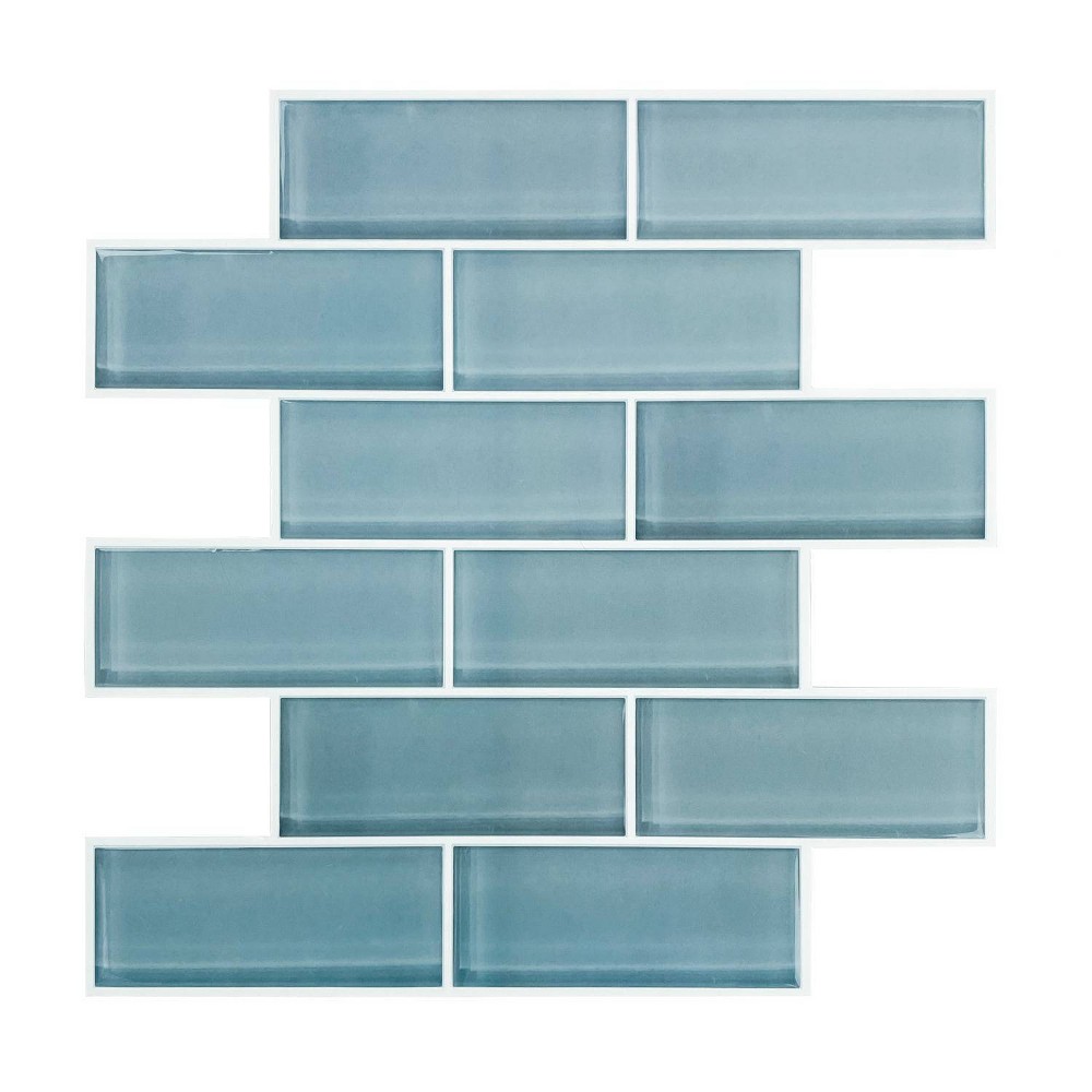 Photos - Wallpaper Roommates Sticktile  Blue Seaglass 