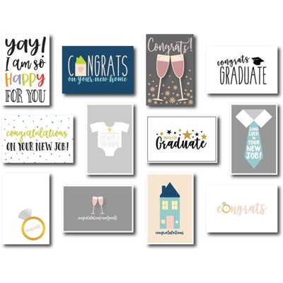 36 Pack Assorted All Occasion Greeting Cards with Envelopes - Featuring Congratulations Cards - 4 x 6 Inches