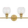 Elegant Lighting Collier 2 light Brass and Clear glass Wall sconce - 3 of 4