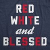 Mens Red White And Blessed T Shirt Funny Fourth Of July Party Text Tee For Guys - Crazy Dog Men's T Shirt - 2 of 4