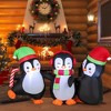 Tangkula Christmas Inflatable Penguins Family LED Lighted Hand in Hand Outdoor Indoor Cute Blow Up Christmas Decoration - 2 of 4