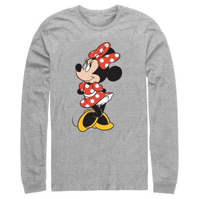 Men's Mickey & Friends Smiling Minnie Mouse Portrait Long Sleeve Shirt ...