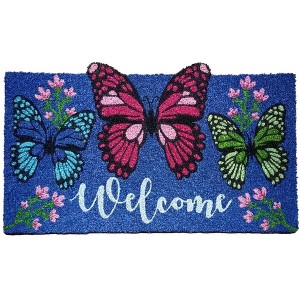 Briarwood Lane Spring Coir Doormat 30x18 Butterfly Trio  For Spring Coir Doormat - 1 of 2