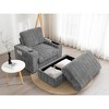 VYNXARIA 42" Oversized Chaise Lounge Indoor,Faux Rabbit Fur Sofa Bed with Storage Ottoman and Armrests,Cup Holders,Upholstered Sleeper Chair - 3 of 4