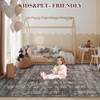 Area Rug, Non-Shedding Vintage Print Decorative Rug, Non-Slip Farmhouse Antique Indoor Rug, Machine Washable Low Pile Rug for Bedroom, Living room - 4 of 4