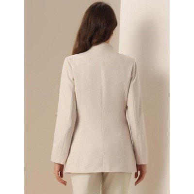 INSPIRE CHIC Women's Single Button Long Sleeve Solid Color Blazer Large Apricot — фото 3