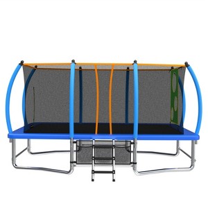 Aukfa 8x14FT Oval Trampoline with Safety Net Enclosure ,Outdoor Trampoline Set for Kids and Adults, for Backyard Fun - 1 of 4