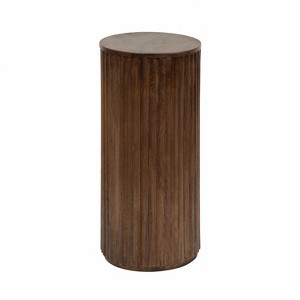 Kate and Laurel Reid Wood Drink Table, 10x10x22, Walnut Brown - 1 of 4