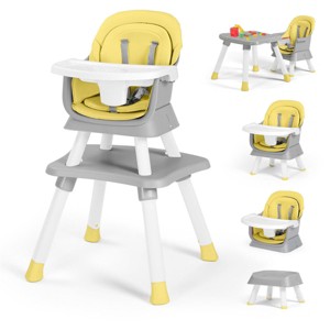Kinder King 8 in 1 Baby High Chair, Coverts to Dining Booster Seat, Removable Tray & Double Seat Cover, Easy to Wipe - 1 of 4