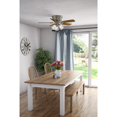 Antique Pewter 42" Low Profile Ceiling Fan with Reversible Chestnut/Walnut Blades