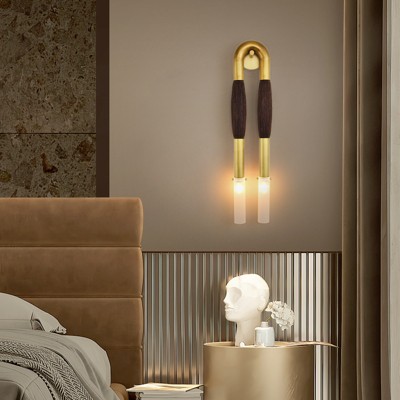 CityFurn 2-Light Modern Vintage Horsehair Wall Sconce
