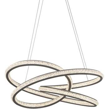 Possini Euro Design London Sand Gray Ceiling Pendant Light 21" Wide Ultra Modern Sprial Dimmable LED Strip Steel Dining Room House Foyer Kitchen