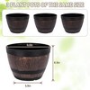 VECELO Planters Set, Plastic Pot with Perforated Tray, Decorative Foliage Plants, Vintage Planters 3-Piece Set, Artificial Wood Planters - 3 of 4