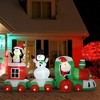 HOMCOM 11ft Christmas Inflatable Holiday Train with Santa, Snowman and Penguin, Outdoor Blow-Up Yard Decoration with LED Lights Display - 2 of 4