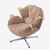 Norman, Upholstered Swivel Lounge Chair,30.31" W x 31.69" D x 32.68" H, khaki - 4 of 4