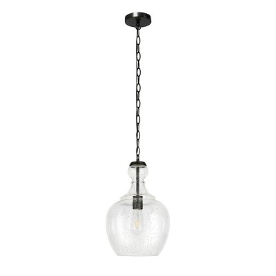 Hudson and Canal 11" Wide Pendant with Glass Shade