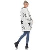 Women's Hooded Open Front High Pile Fleece - White Mark - 4 of 4