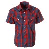 Gioberti Boy's Casual Western Plaid Long Sleeve Pearl Snaps Shirt - 2 of 3