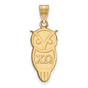 Black Bow Jewelry 14k Yellow Gold Plated Sterling Silver Chi Omega Greek Life Medium Pendant - 1 of 3