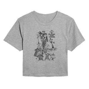Women's - Disney - Nightmare Group Cropped Graphic T-Shirt - 1 of 4