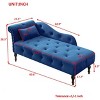 Beautyolove 60.6" Velvet Chaise Lounge Buttons Tufted Nailhead Trimmed Solid Wood Legs with 1 Pillow,Blue - 2 of 4