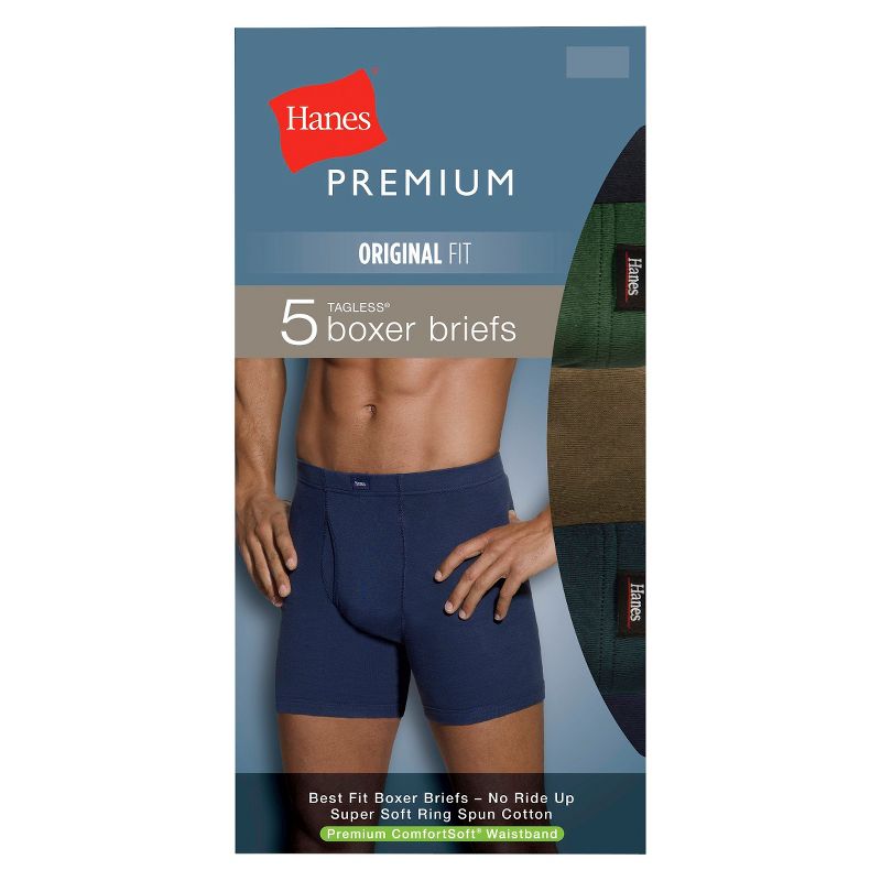 Hanes Men&#39;s Premium Comfort Soft Waistband 5pk Boxer Briefs - Colors May Vary M, 1 of 4
