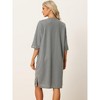 cheibear Women's Waffle 3/4 Sleeves Spa Bathrobe Loungewear Zipper Up One Piece Pajama Robes - 4 of 4
