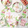 Blue Panda 3 Pack Floral Plastic Tablecloth, Baby Girls First Birthday Decorations, 54x108 in - 2 of 4