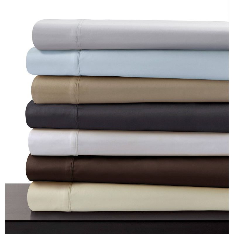 Tribeca Living Queen 600 Thread Count Cotton 4pc Deep Pocket Sheet Set Clay, 3 of 4