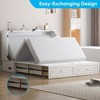 Mjkone Multifunctional Murphy Bed Cabinet Queen Size with USB Charging Station,Drawers & Tri-Folding Mattress - 3 of 4