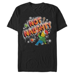 Mens The Simpsons Not Naughty Wall Drawing Bart T Shirt - 1 of 4