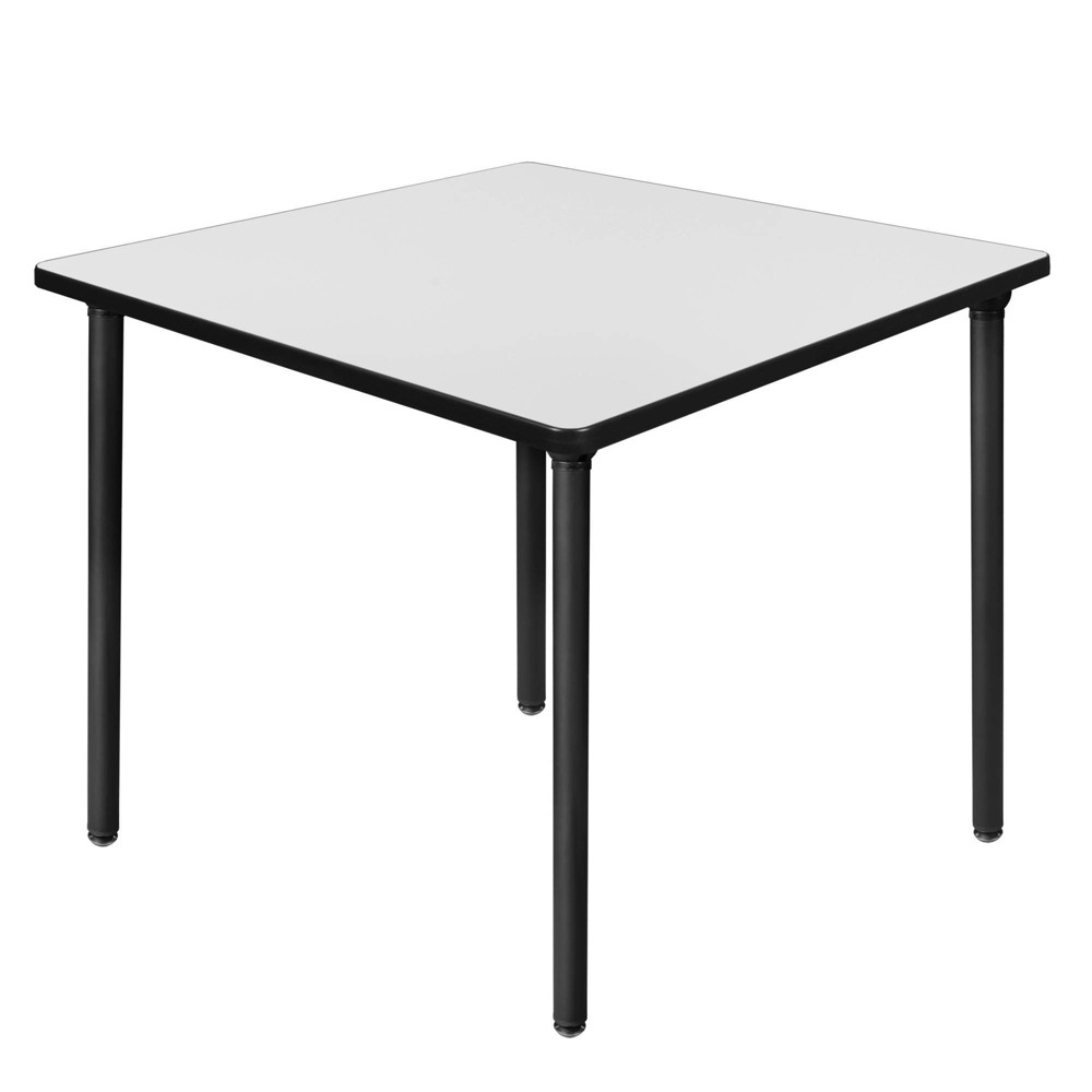 Photos - Dining Table 42" Medium Kee Square Breakroom Table with Folding Legs White/Black - Rege