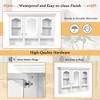 47" Wall Mounted Bathroom Cabinet with Mirror, Over Toilet Storage Cabinet with 3 Doors, 3 Open Compartments & Adjustable Shelves - 3 of 4